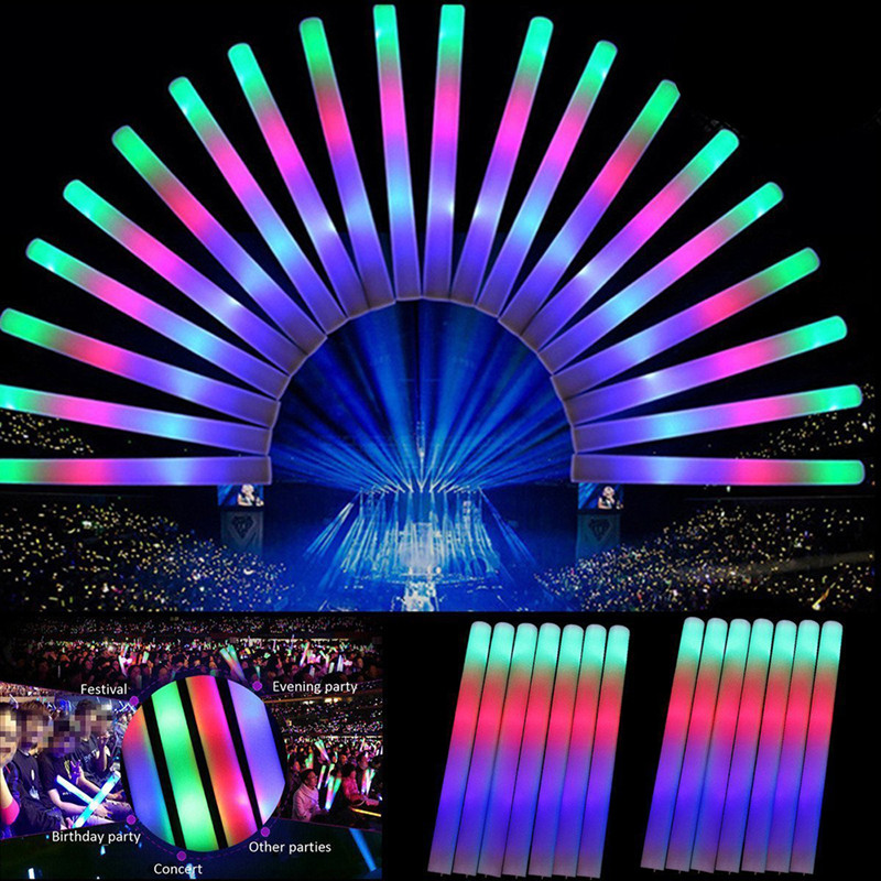 Flashing Led Foam Sticks Party - 30 pezzi di bastoncini luminosi a
