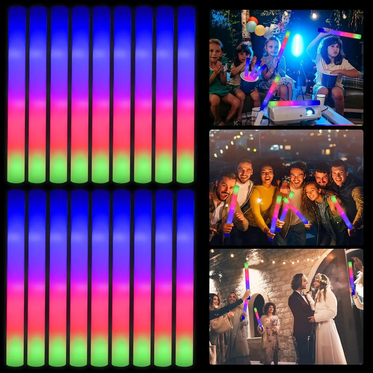 1Z-50PCS Bastoncini Luminosi a - Flashing Led Foam Sticks Party recensione e prezzo