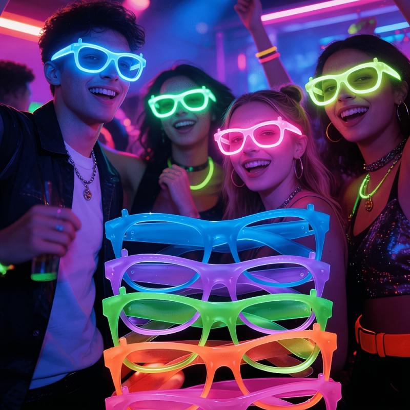 2/24 pezzi di occhiali al neon - Glow In The Dark Party Glasses recensione e prezzo